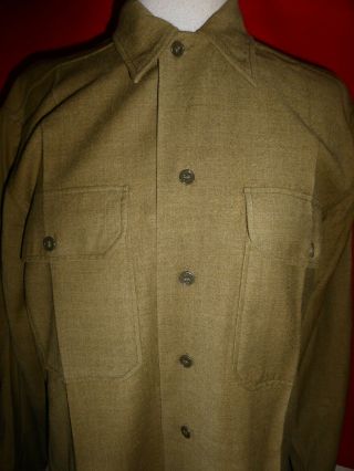 WWII 1940s US Army Uniform Shirt 15 1/2 34 10