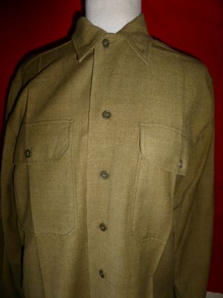 WWII 1940s US Army Uniform Shirt 15 1/2 34 2