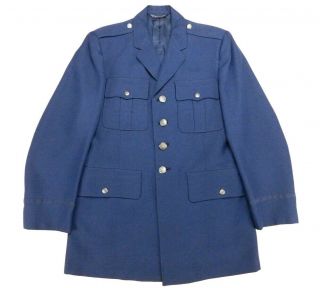 Named Vintage Us Air Force Officer Military Blue Poly Dress Coat Jacket 40 Long