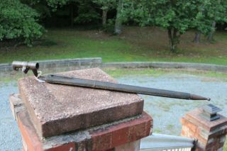 Civil War Period Austrian Lorenze Quad Bayonet With Scabbard