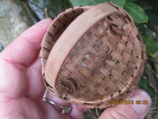 Miniature Antique Splint Buttocks 1 EGG Basket 100 AUTHENTIC Circa.  1860 ' s 5