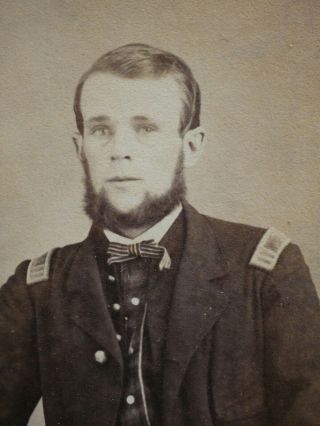 Civil War Soldier Antique CDV Samuel W.  Hemenway Captain Co B 27 Iowa Infantry 4