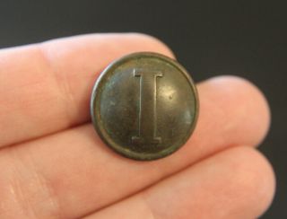 Civil War Confederate Infantry Lined Block " I " Button Complete