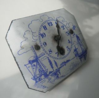 Vintage Dutch Miniature Enamel Wall Clock 3