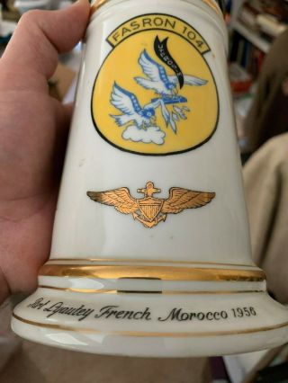 Awesome US Navy Aviation Stein,  1956 French Morocco,  FASRON 104 Patch Regimental 6