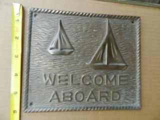 Bronze door sign WELCOME ABOARD Sail Boats 3