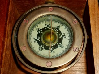 Vintage Japanese Compass - No History - No Markings - Wood Box 5 " X 5 "