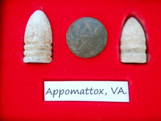 Old Rare Antique Civil War Relic Bullets Button CSA & US Miniballs Appomattox VA 2