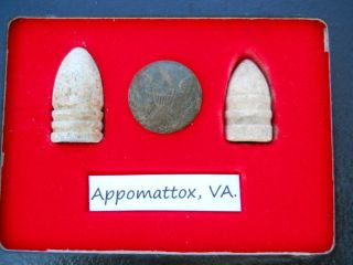 Old Rare Antique Civil War Relic Bullets Button CSA & US Miniballs Appomattox VA 4