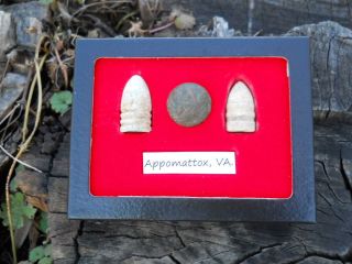 Old Rare Antique Civil War Relic Bullets Button CSA & US Miniballs Appomattox VA 5
