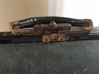 Vintage Doctor Medical Bag Large Black Key Lock Travel Housecalls 7