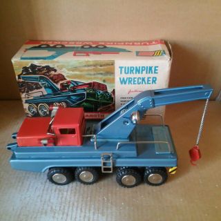 VINTAGE SSS INTERNATIONAL SEARS TIN TOYS JAPAN TURNPIKE WRECKER TOW TRUCK - BOX 2