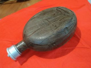 WWII GERMAN MILITARY water flask 1941 coconut wood AFRIKA 12