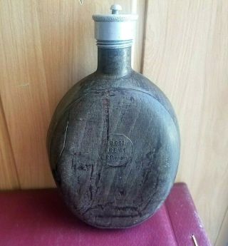 Wwii German Military Water Flask 1941 Coconut Wood Afrika