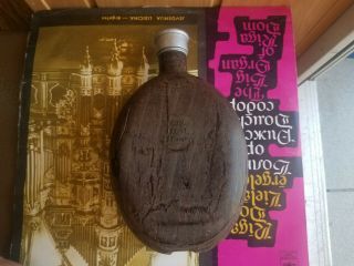 WWII GERMAN MILITARY water flask 1941 coconut wood AFRIKA 8