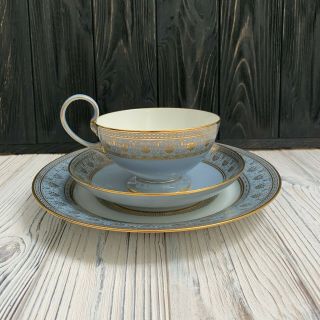 Sevres Porcelain Cup Trio Plate Teacup Saucer Set French Hand - Painted