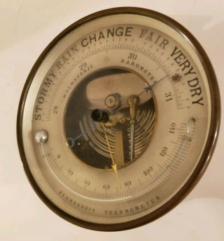 Antique PHBN Brass Nautical Holosteric Wall Barometer with Farenheit Thermometer 2