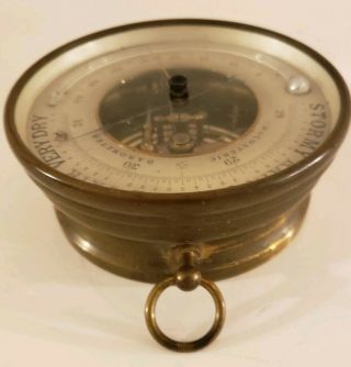 Antique PHBN Brass Nautical Holosteric Wall Barometer with Farenheit Thermometer 8