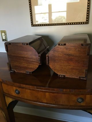Mahogany Knife Boxes w/ Inlaid Sea Shell With Wooden Inserts 10