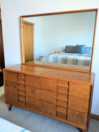 Mid Century Modern Heywood Wakefield Dresser With Mirror