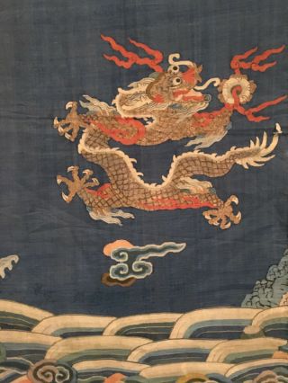 An Chinese Qing Dynasty Kesi Dragon Robe Fragment. 11