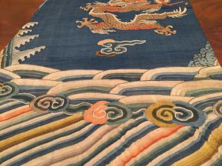 An Chinese Qing Dynasty Kesi Dragon Robe Fragment. 4