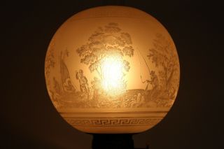 Longwy Antique Vtg Mid Century French Enamel Brass Oil Boudoir Lamp Light Asian 8