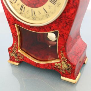 HOEHLER Vintage Mantel Clock WOOD Neuchatel VERY RARE BELL Chime GILDED Germany 8