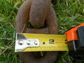 (64 inches) ANTIQUE Rusty 4 x 2 inch LINK MARINE SHIP ' S ANCHOR CHAIN 3