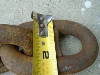 (64 inches) ANTIQUE Rusty 4 x 2 inch LINK MARINE SHIP ' S ANCHOR CHAIN 4