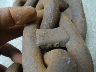 (64 inches) ANTIQUE Rusty 4 x 2 inch LINK MARINE SHIP ' S ANCHOR CHAIN 5