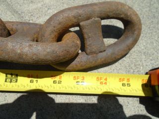 (64 inches) ANTIQUE Rusty 4 x 2 inch LINK MARINE SHIP ' S ANCHOR CHAIN 7