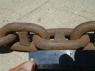 (64 inches) ANTIQUE Rusty 4 x 2 inch LINK MARINE SHIP ' S ANCHOR CHAIN 8