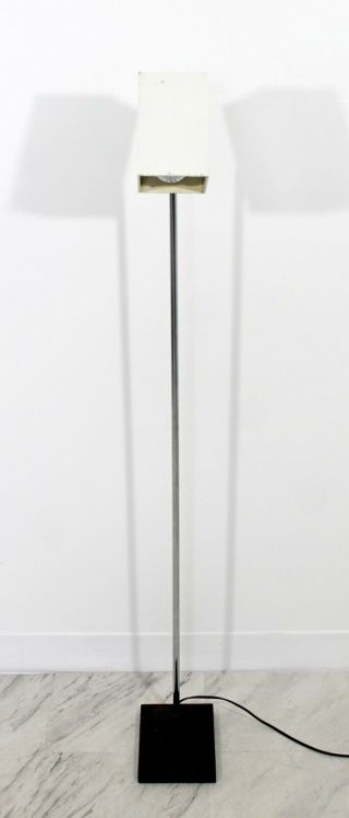 Mid Century Modern Robert Sonneman Chrome Floor Lamp Adjustable Head 1970s 5