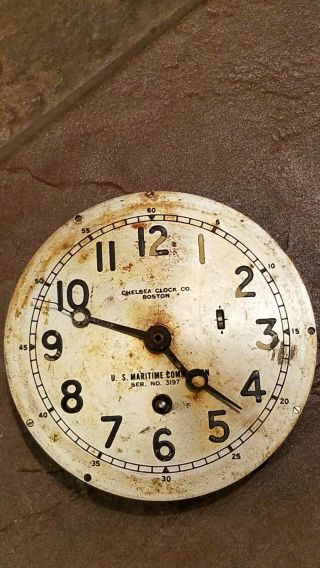 Wwii Era Chelsea Ships Clock U.  S.  Maritime Commission Movement,  6 In Dial
