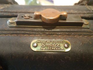 Antique Emdee By Schell Leather Doctors Bag W/ Old Perscription Pad