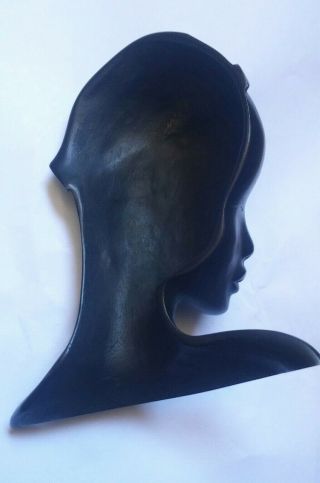RARE Austria Vienna HAGENAUER bronze bust profile black African DECO lady 4