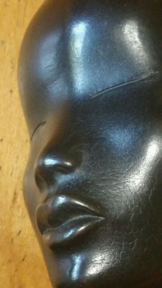 RARE Austria Vienna HAGENAUER bronze bust profile black African DECO lady 8