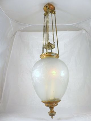 French Art Nouveau / Art Deco Lantern Or Pendant Baccarat Style Rare