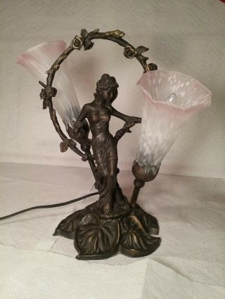 Vintage Bronze Lamp Signed By Auguste Moreau Table Lamp