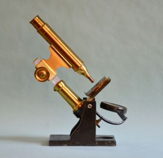 Brass Microscope Of Unusual Design (possibly Frenchby Selligue Ca 1825)