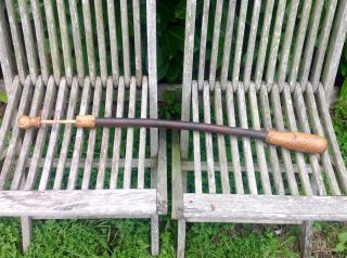 A Rare Example Of An Antique Leather/ Wood Horse Medication Balling Gun For Pill