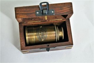 Victorian Brass Telescope w/ Box Antique Finish Nautical Maritime Spyglass 2