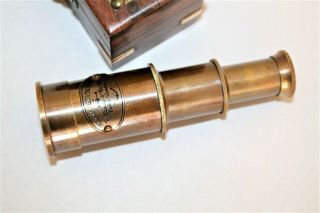 Victorian Brass Telescope w/ Box Antique Finish Nautical Maritime Spyglass 3