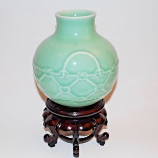 Chinese Porcelain Celadon Vase Qing/Republic.  Special Listing for Buyer B A 10