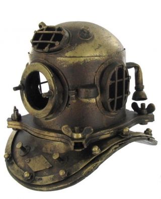 NAUTICAL DECOR Scuba Diving Divers Helmet US Navy Mark V Solid Steel 2