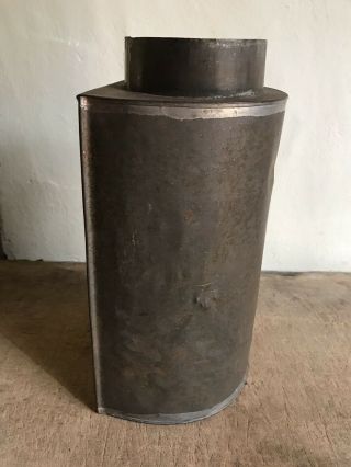 Large Old Tin Half Round Lantern Candle Holder Patina AAFA 2