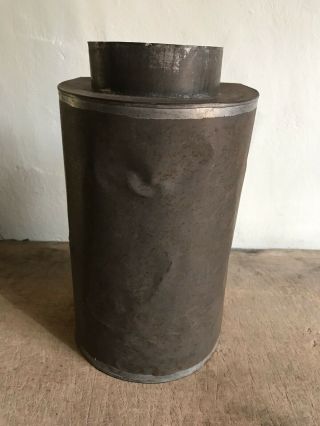 Large Old Tin Half Round Lantern Candle Holder Patina AAFA 5
