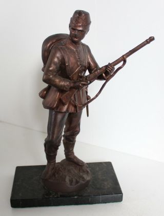German Ww 1 - Large Bronze Statue - Jäger Bat.  York V.  Wartenburg No.  1