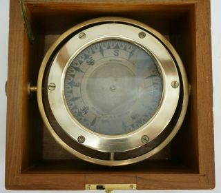 Vintage Coubro & Scrutton London Marine Ship ' s Compass 8